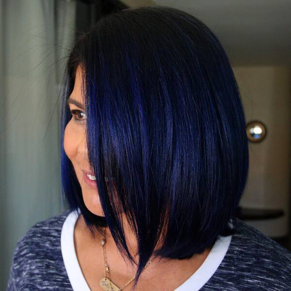 Dark Blue Black Short Hairstyle