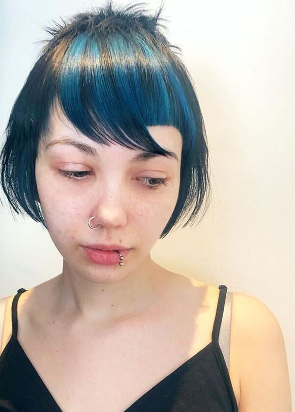 Electric Blue Black Short Hairstyle