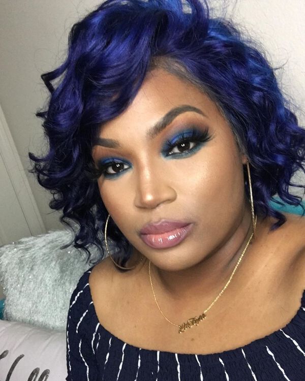 Indigo Blue Black Hair Color for Dark Skin