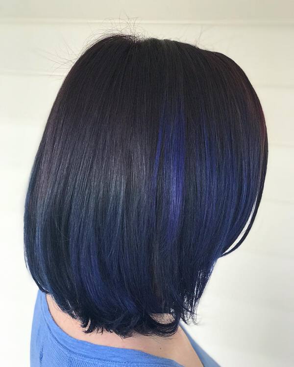 Navy Blue Black Asian Bob