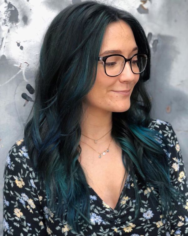 Ocean Blue Black Hair Color