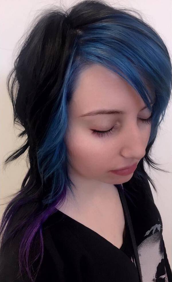 Stone Blue Black Hair Color