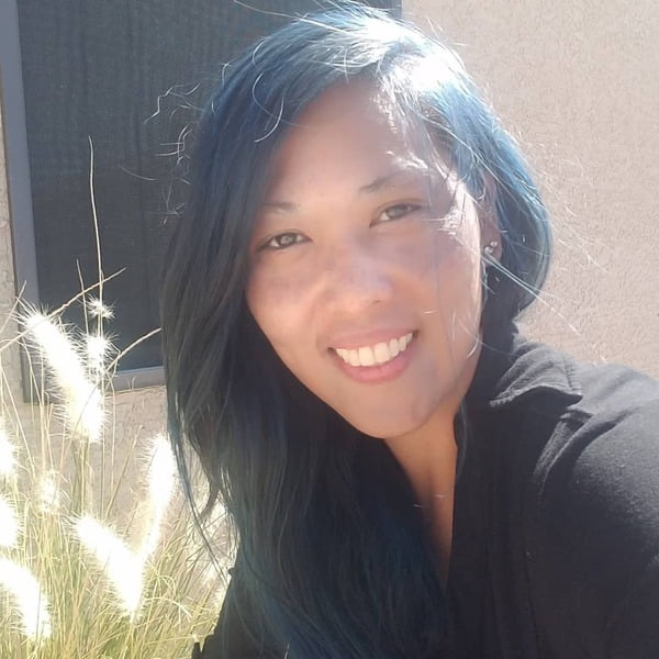 Teal Blue Black Long Asian Hair