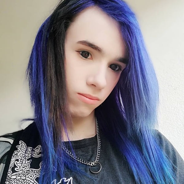 Violet Blue Black Hair Style for Girls
