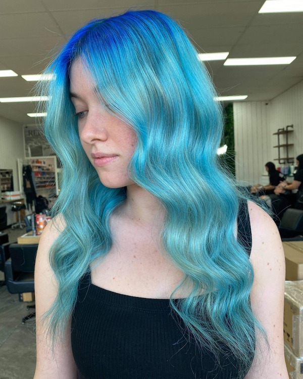 Two Toned Blue Blonde Hair