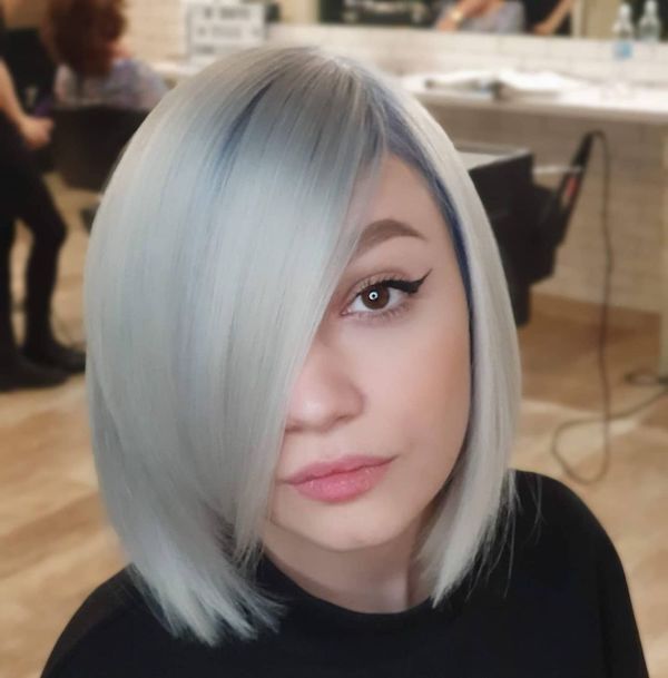 blue under white blonde hair