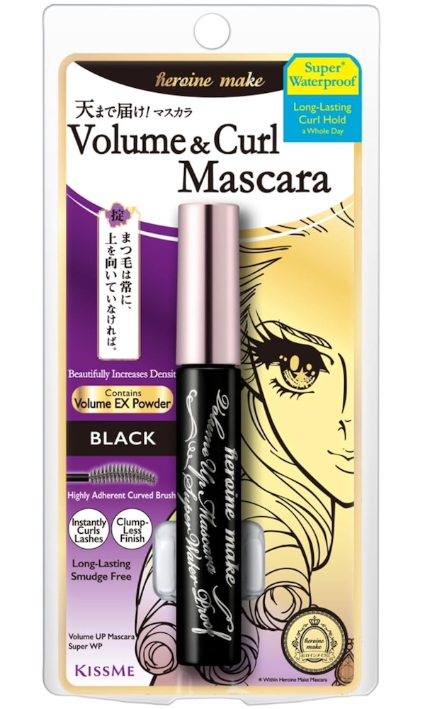 HEROINE MAKE by KISSME Volumizing Mascara Waterproof & Curvy Brush for Eye Makeup | Waterproof Mascara Volume & Length by Defining Fiber for Long-lasting Natural Eyelash Look, from Japan